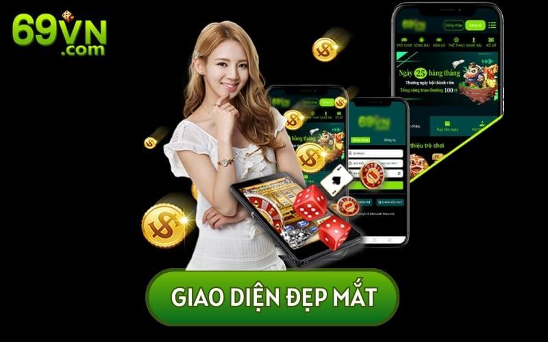 Giao diện app 69VN siêu bắt mắt người chơi 